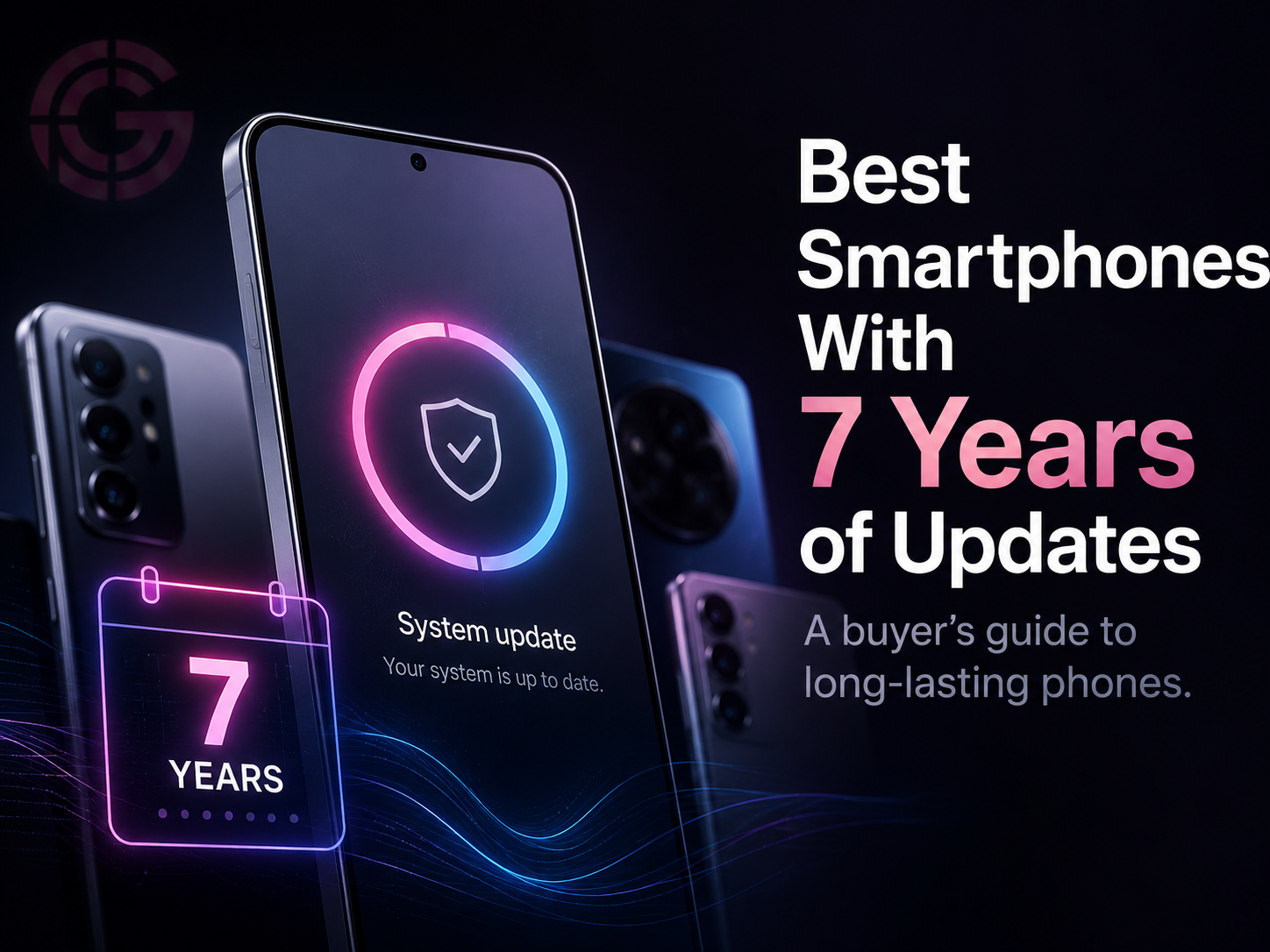 PhonesGate comparison graphic about smartphones that receive seven years of updates