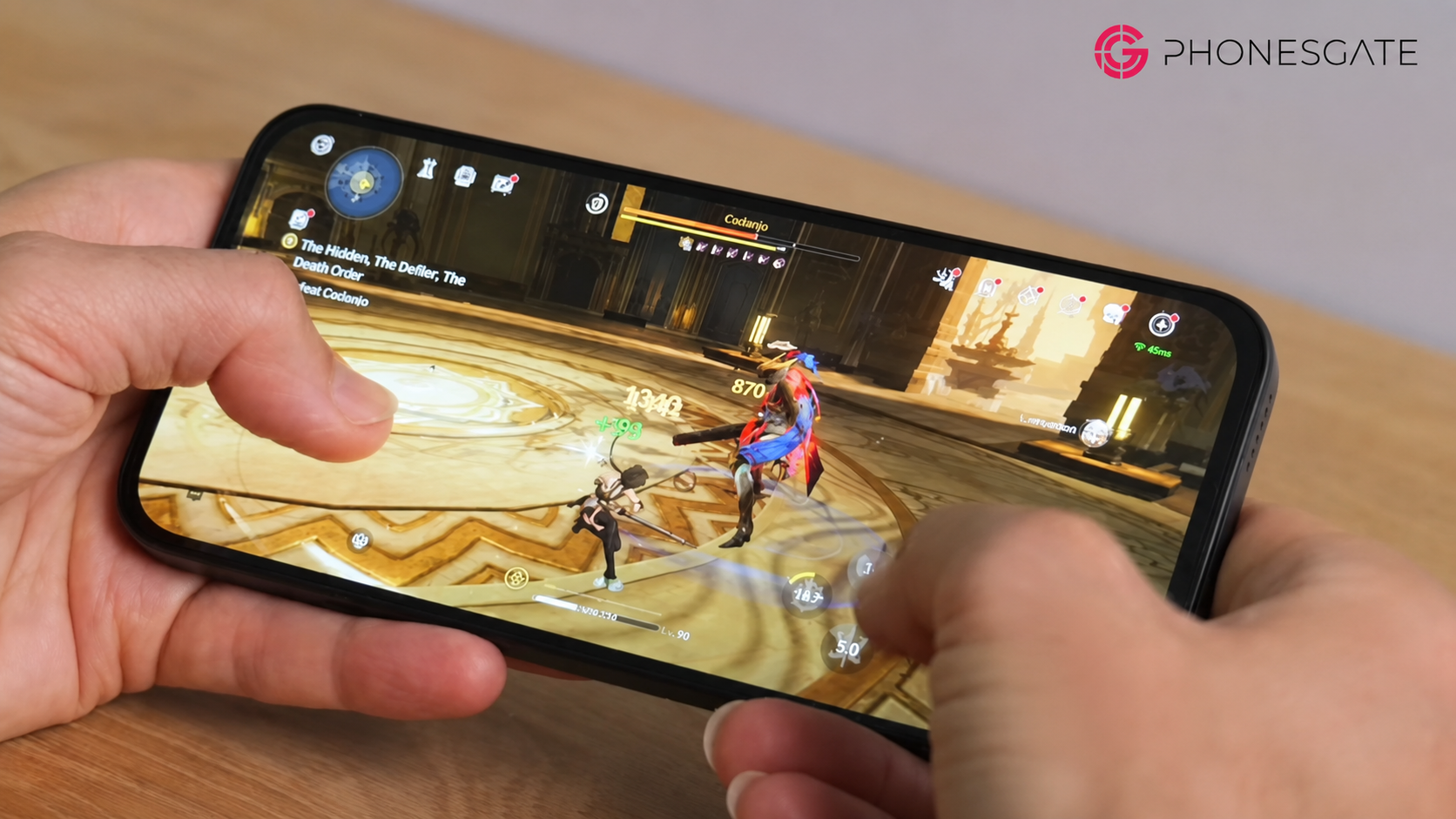Gaming on the Nothing Phone 4b in landscape orientation