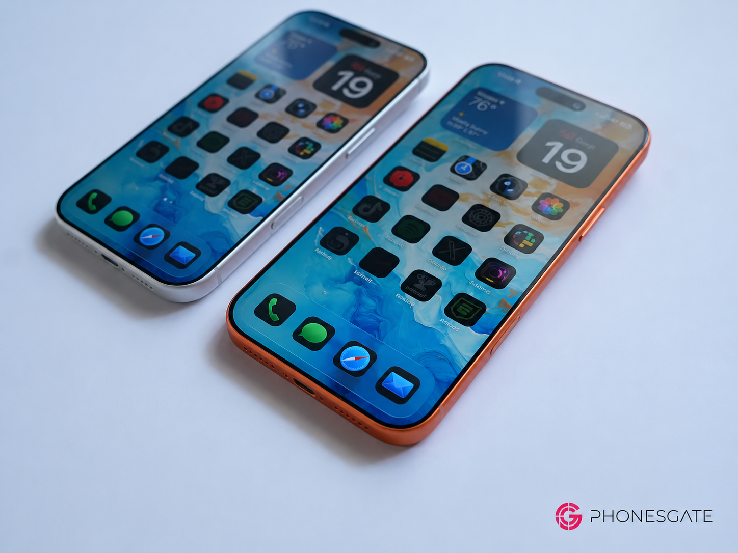 Two iPhone concepts showing the front display and Dynamic Island