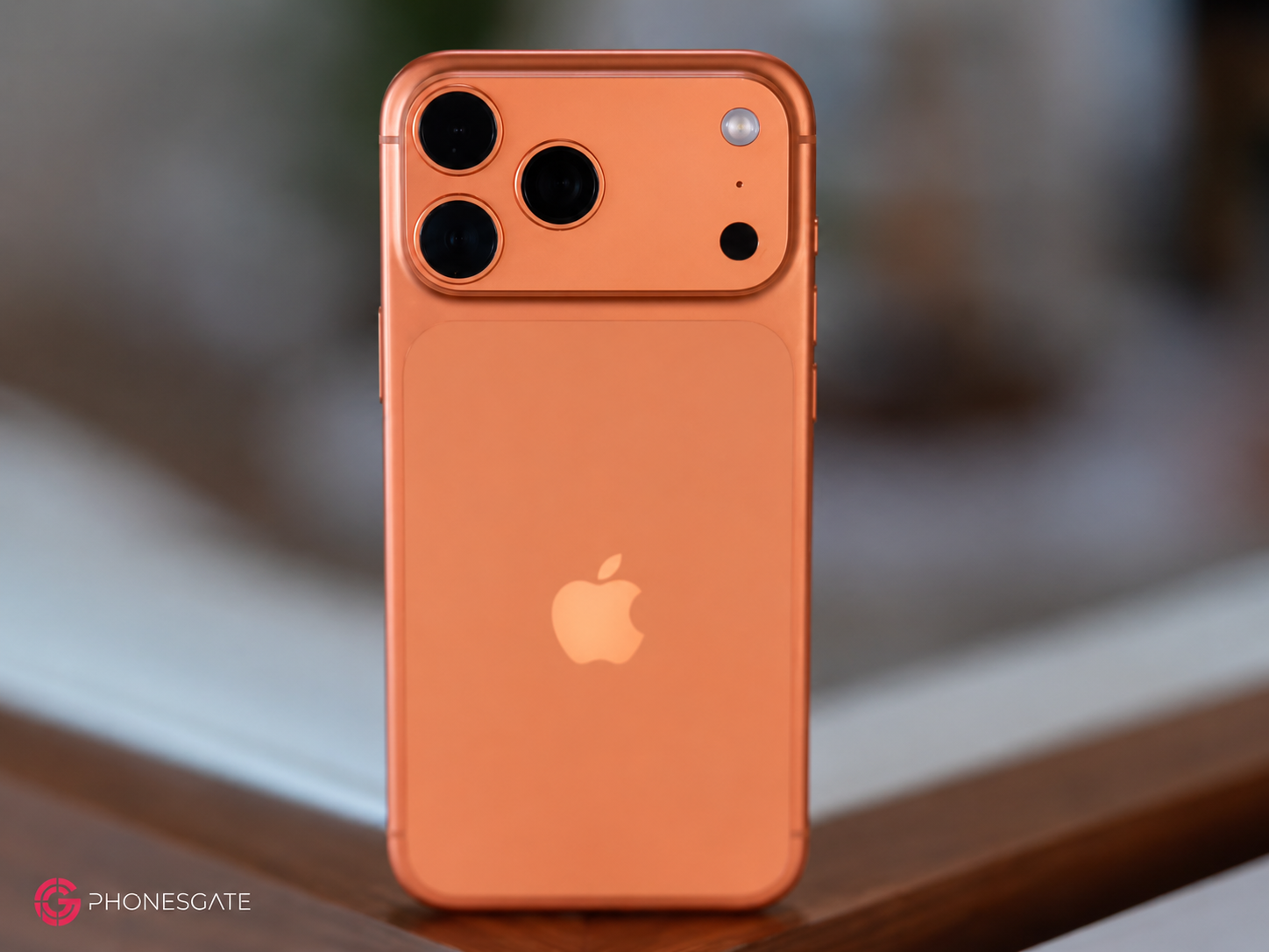 Orange iPhone Pro concept showing the rear camera plateau