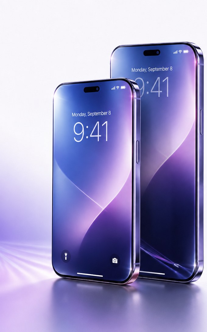 Close-up concept of an iPhone with curved display edges