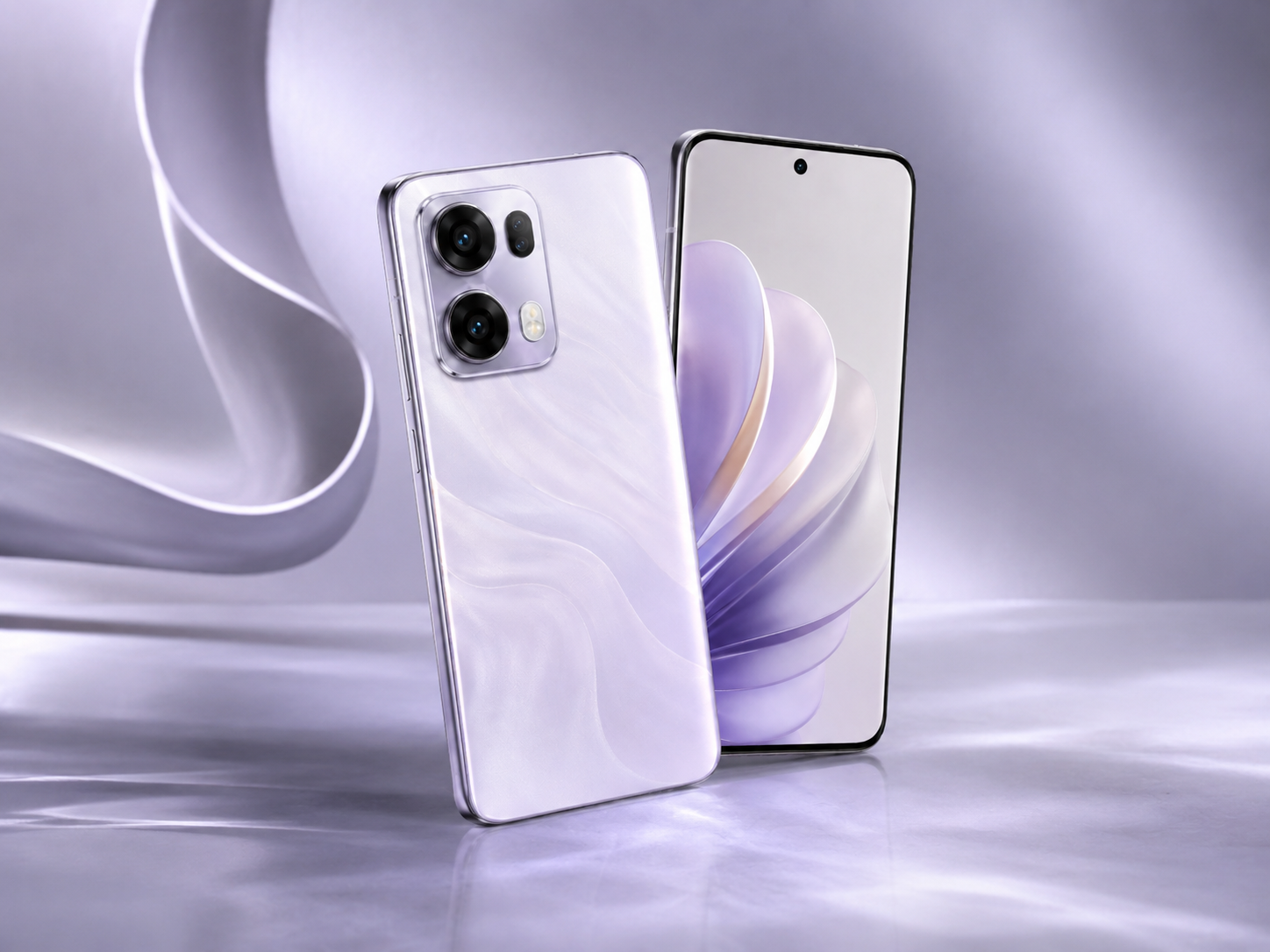 Studio image showing the front and back of the OPPO Reno16 Pro