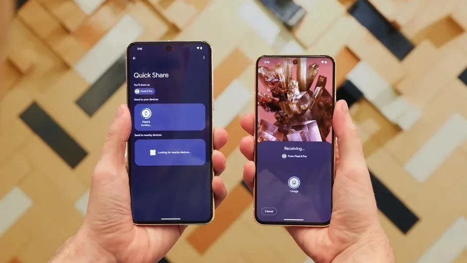 Android Quick Share interface for nearby sharing