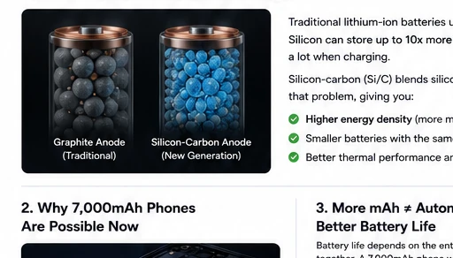 Graphite versus silicon carbon battery concept