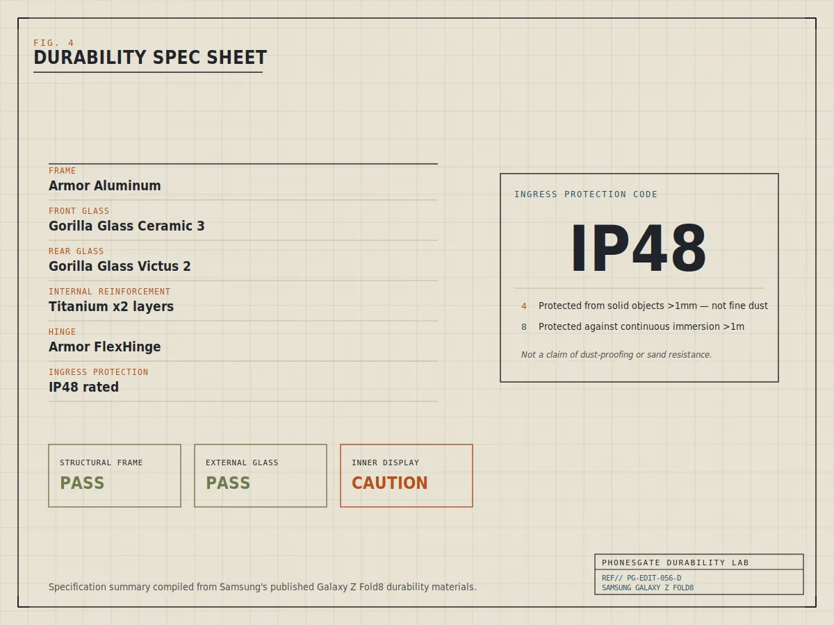 PhonesGate original diagram: durability specification sheet