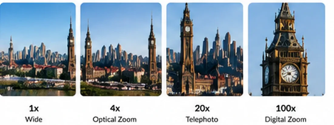 PhonesGate editorial visualization of Huawei Pura 90s Pro Max zoom range