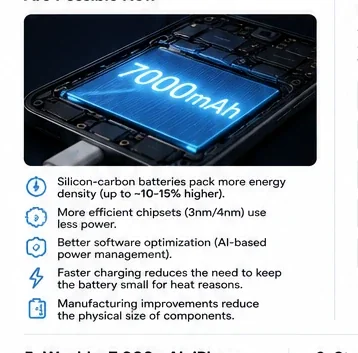 7000mAh smartphone battery density illustration