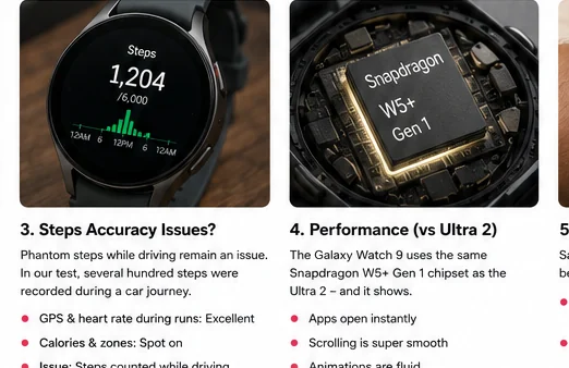 Galaxy Watch 9 step counter and performance visual
