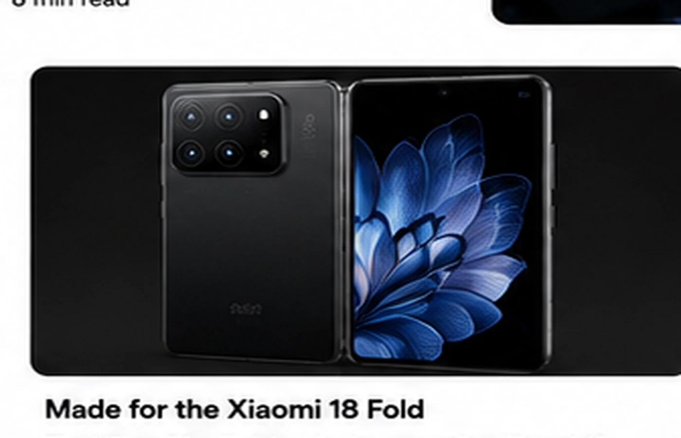 PhonesGate concept illustration of a premium Xiaomi book-style foldable smartphone