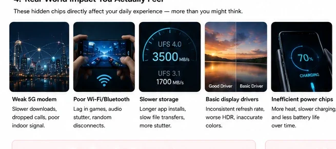 PhonesGate visual showing connectivity storage and charging effects in smartphones